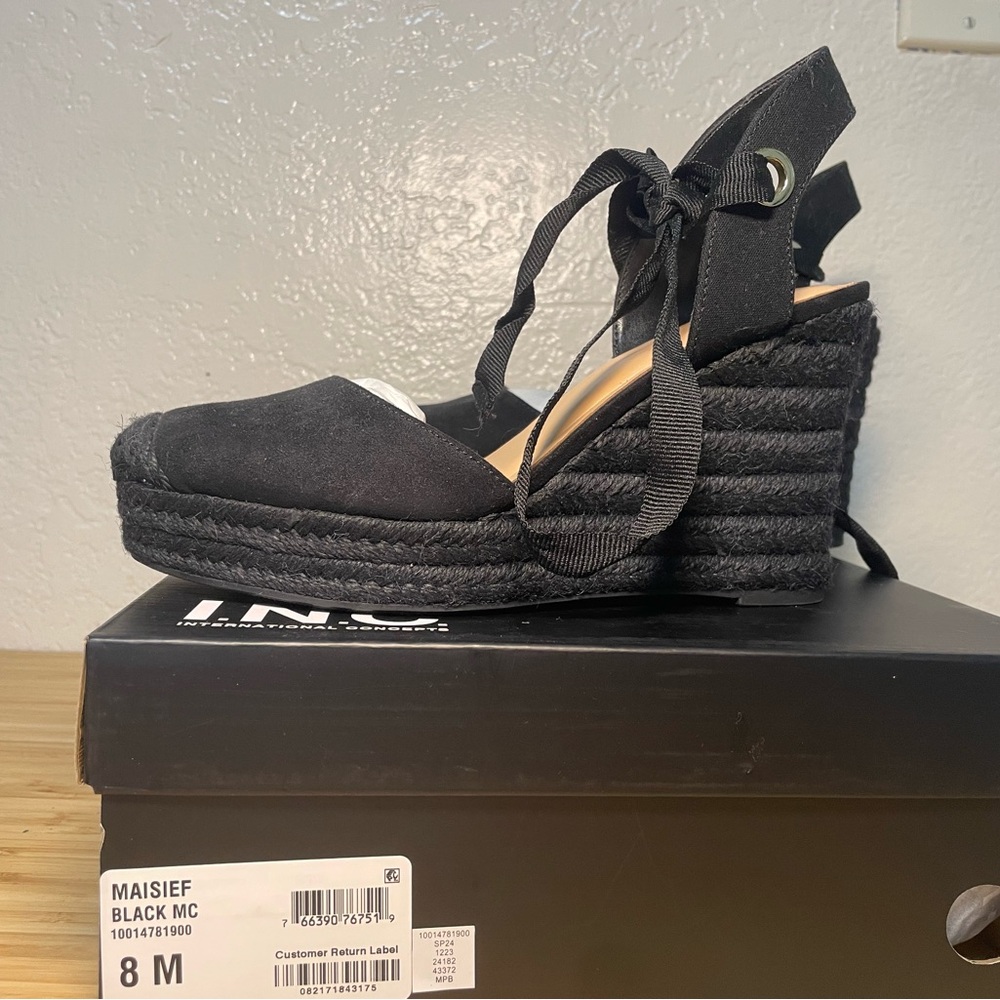 Black Wedge Sandals